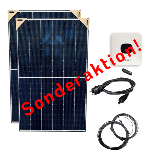 750 W Balkonkraftwerk mit Jinko-Modulen und Growatt MIC 600 Wechselrichter