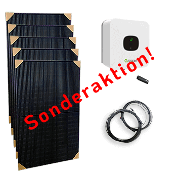 2.100 W Hauskraftwerk mit 5 Jinko-Modulen und Growatt MIC 2000 Wechselrichter (Sonderaktion)